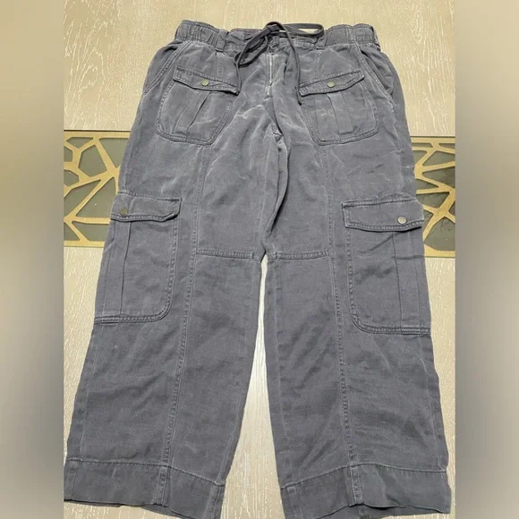 ZARA Pewter Drawstring Cargo Pants - Picture 2 of 5